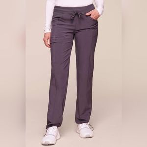 Cherokee Infinity Rib-Knit Drawstring Waist Scrub Pant in Pewter Size 5X